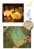 Zaomo Fan-shaped Book Light: Ancient Style Calligraphy & Painting DIY Glass Bead Lamp for Desktop Ornament
