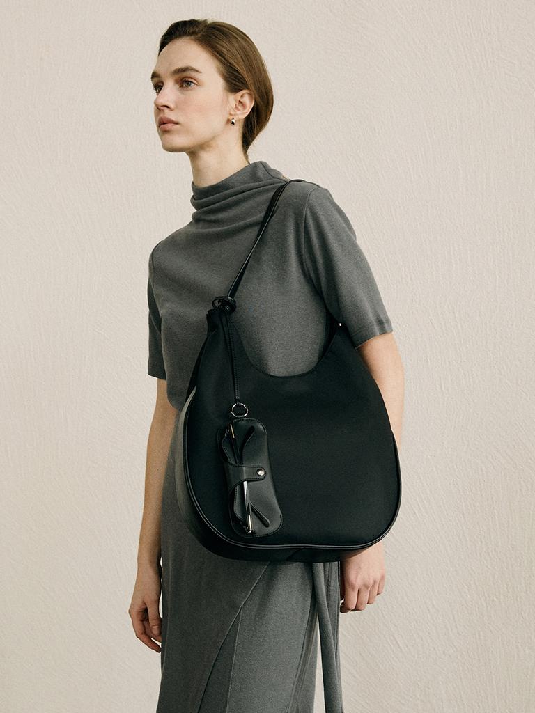 Moremorr Palet Bag _ Black Nylon Shoulder Bag 2-Way