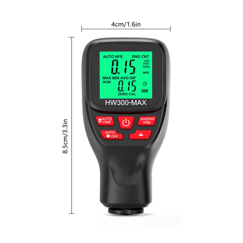 Car Paint Coating Thickness Gauge Car Paint Electroplate Metal Coating Thickness Tester Meter 0-2000um Fe & NFe Probe