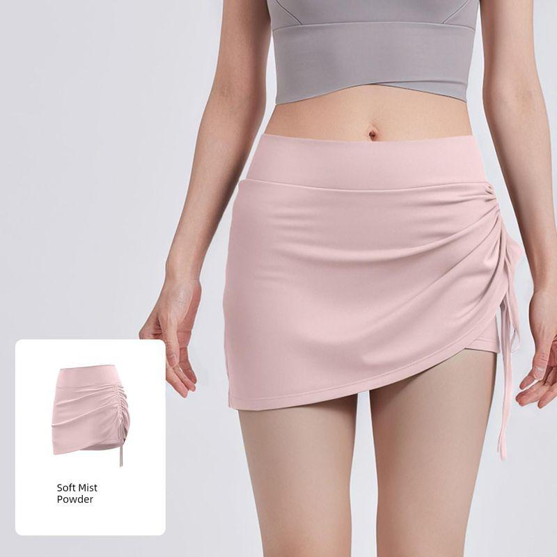 

2025 New Arrival Summer Peach Flattering Fitness Running Crimp Outdoor Fashion Tape Sexy Skirt Yoga Skirt Soft Mist Powder S