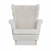 Rene Wingback Chair with Footstool Scandinavian Family Furniture Beige Corduroy