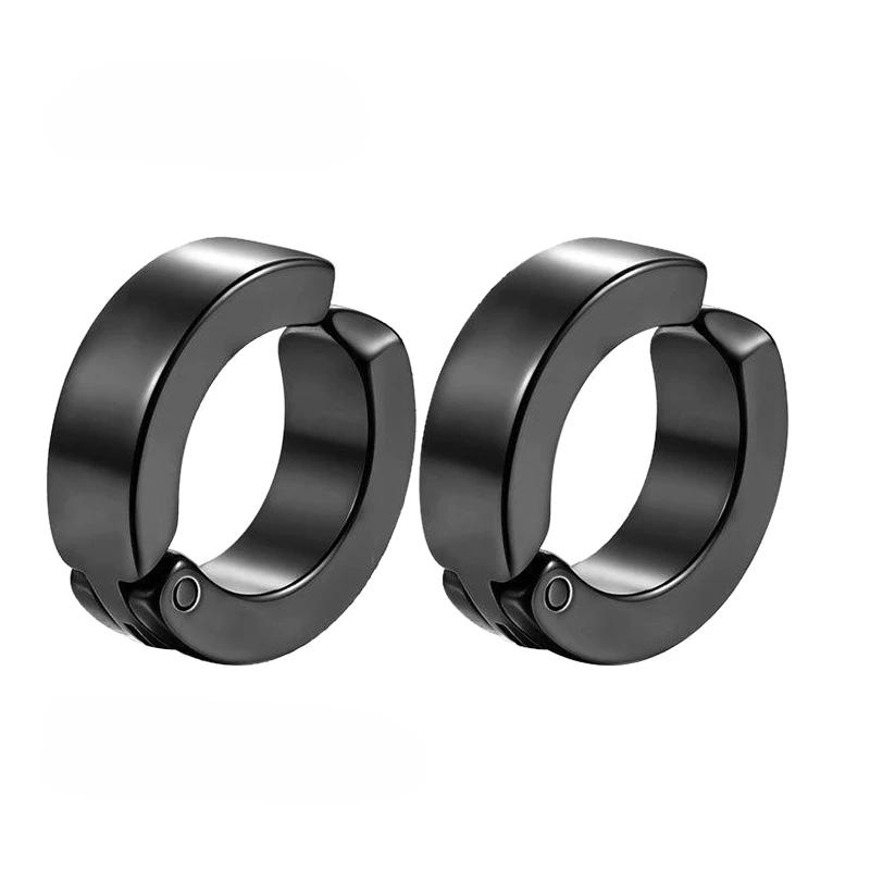 1 Pairs Fake Ear Clip Hoop Earrings for Men Women Stainless Steel Painless Non Piercing Fake Earrings Jewelry Gifts