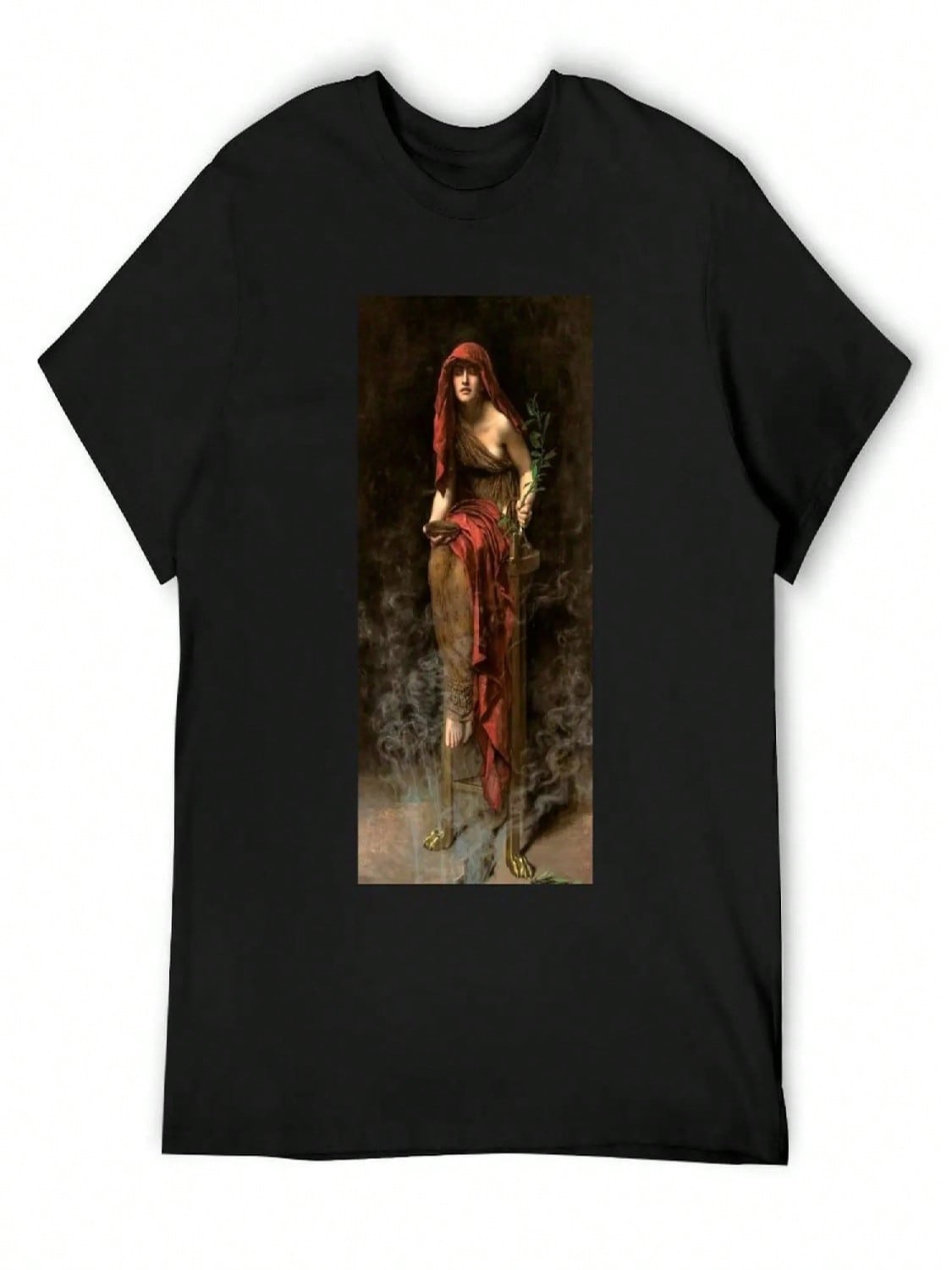 Priestess Of Delphi John Collier T-Shirt Street Wear  Tees Boys Whites T Shirts For unisex Pack S