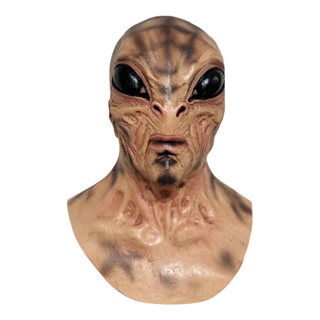 Gruselige, schreckliche Horrormaske, realistisches 3D-UFO, gruselige, sichtbare Kopfbedeckung aus Latex, Gesichtsbedeckung, neuartige Kostümparty-Requisite