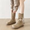 Queen Fan Khaki Retro Plateau-Stiefel Damen 2025 Neu Herbst mit Rock Slim Maillard Kurze Stiefel