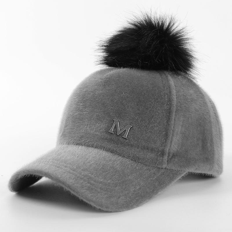 

Осіння та Зимова Бейсболка Жіноча Тепла Кепка з Качиним Язичком Корейська Версія Тепла Бейсболка one size сірий колір