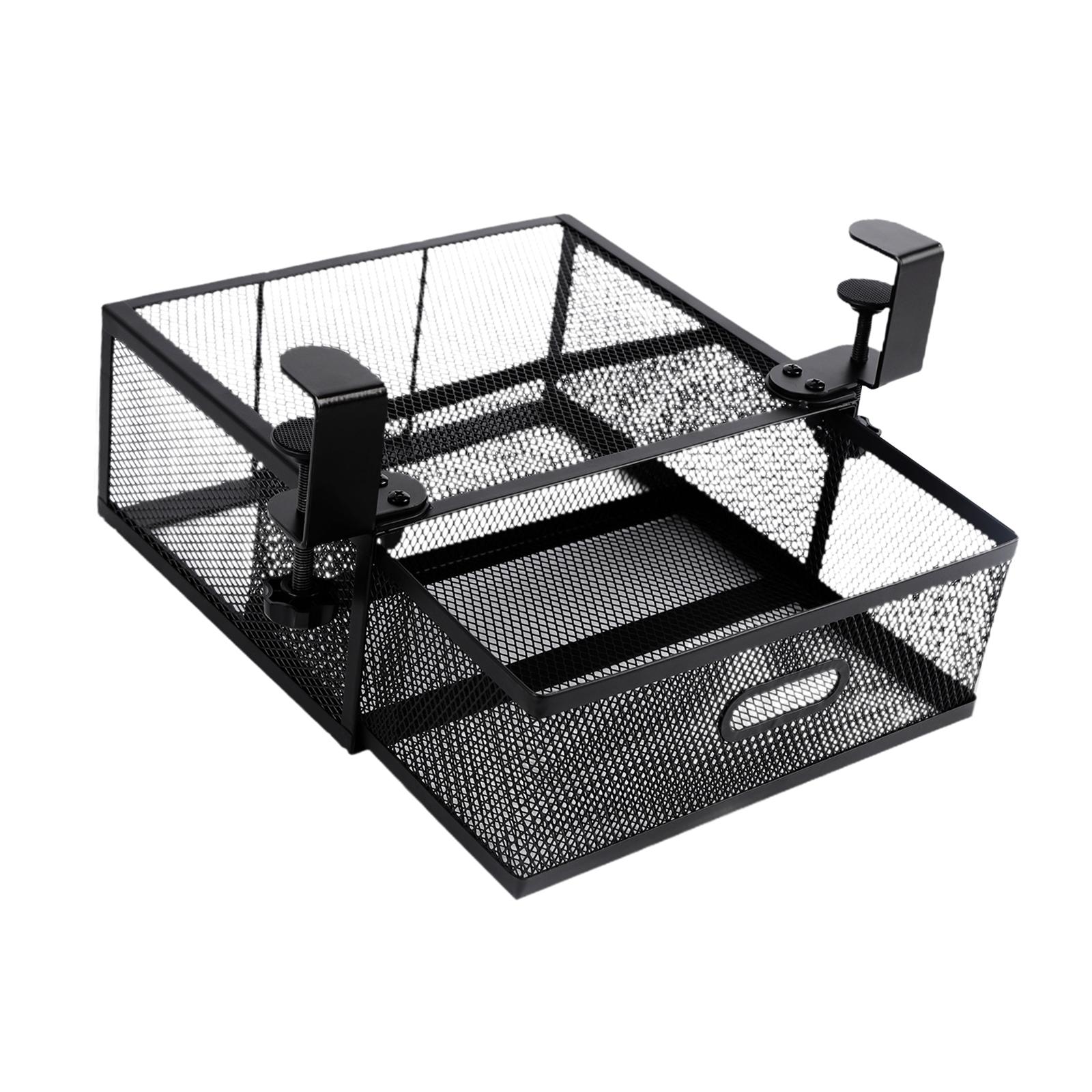 Органайзер для ящика под стол Держатель для файлов Лоток на зажиме C Большой вместимости Выдвижной чёрный 7670₽