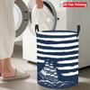 Collapsible Laundry Basket Large Round Waterproof Fabric Hamper Dirty Clothes Storage Bin Toy Organizer with Handles