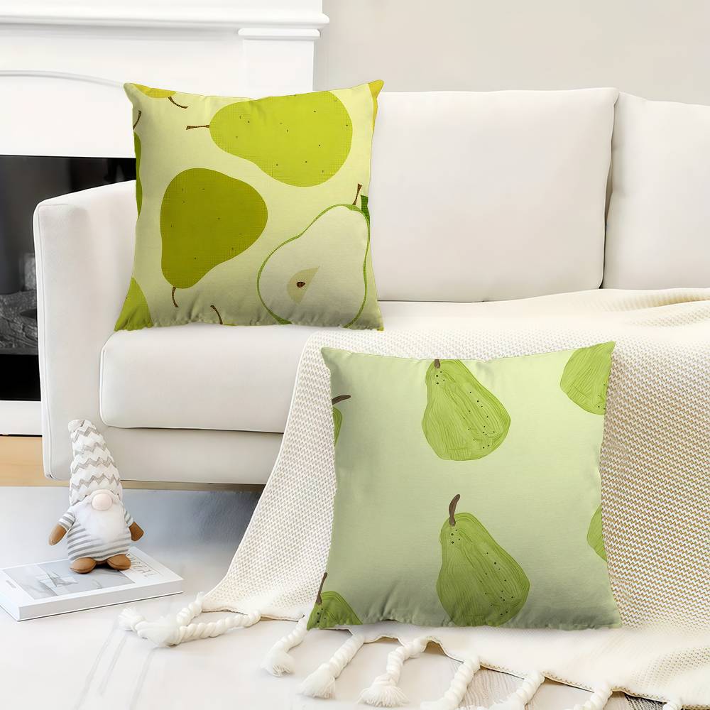 Fresh Green Pears Cushion Cover Pillowcase Upholstery Sofa Throw Pillow Home Decor Pillowcas