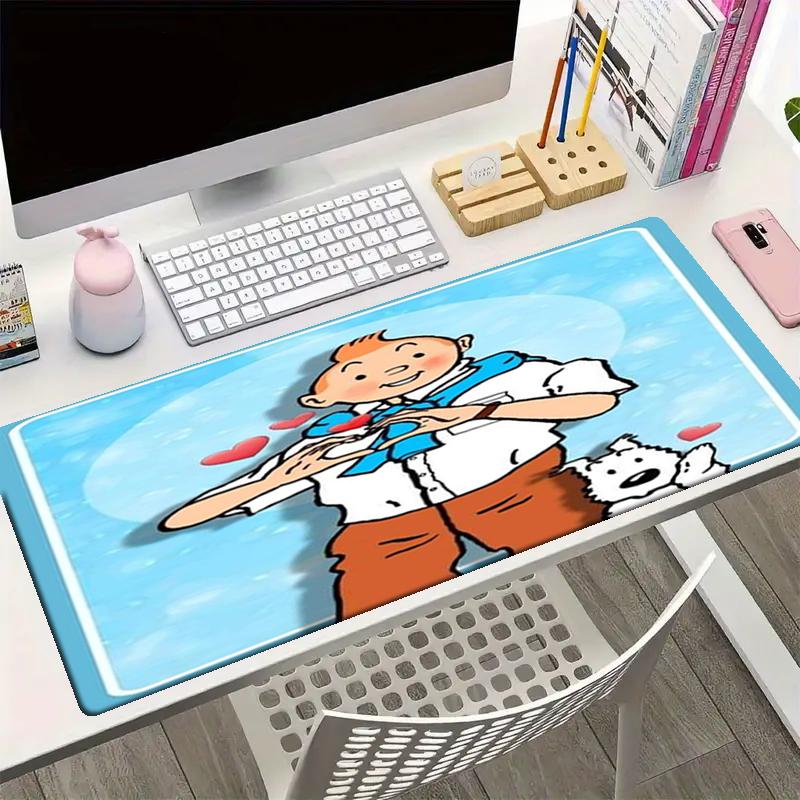 Das Abenteuer von Tim und Struppi Thema Mauspads, Rutschfeste Gummiunterseite, Multifunktionales Büro- & Heimdekor, Perfekt für die Personalisierung des Arbeitsplatzes.