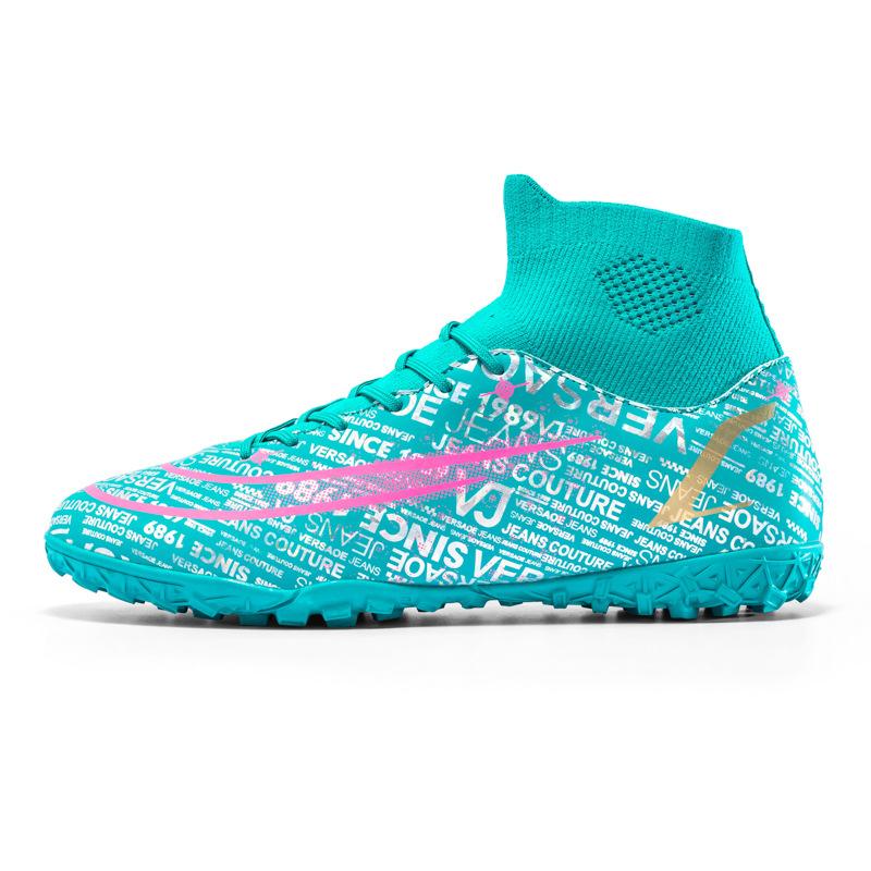 New football shoes, men's high-top AG long nails and broken nails, artificial grass training shoes for young middle school students