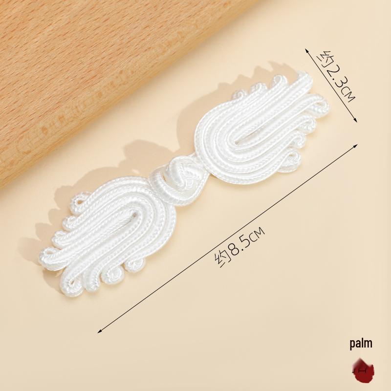 White Nylon Frog Buttons, Handmade Rope Woven Chinese Tang Suit Qipao Retro Flower Accessories