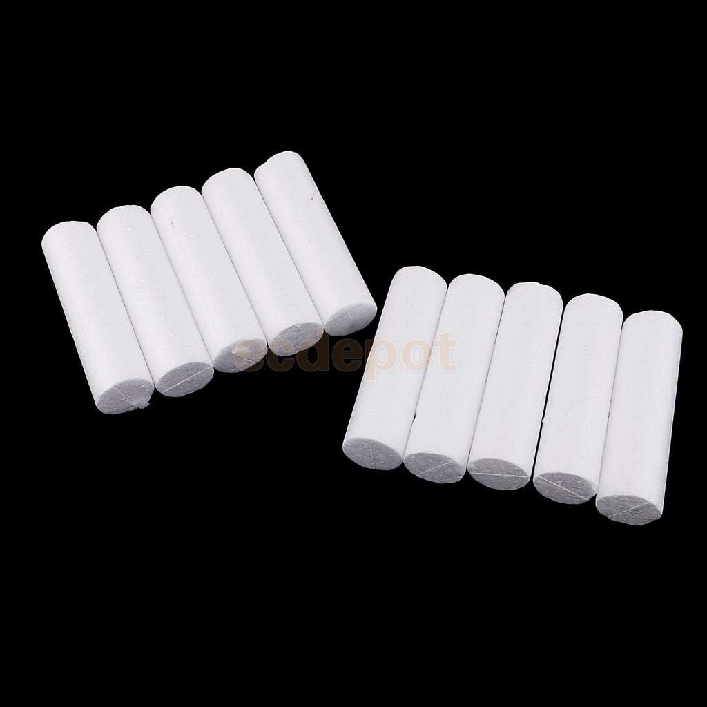 50-Pack 10x4cm Mini White EPS Hard Foam Rod/Cylinder Craft