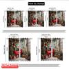 2pcs 2D flat printing Christmas Curtain Vintage red car Christmas tree 100% Polyester Without Electricity Versatile for Po