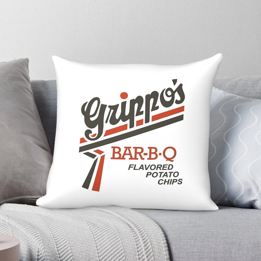 Grippos BarBQ Potato Chips Square Pillowcase Polyester Linen Velvet Printed Zip Decorative Pillow Case Home Cushion Cover