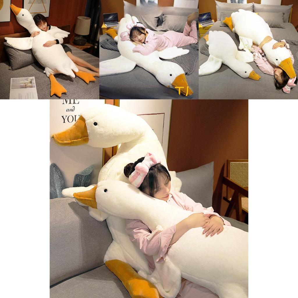 Adorable Large White Goose Plush Pillow Soft And Cuddly With Cozy Filling For Bedroom