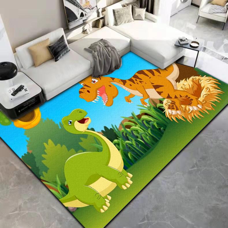 Cute Cartoon Little Dinosaur Printed Carpet Floor Mat  Carpets for Living Room Rugs for Bedroom Carpet for Children Customizable