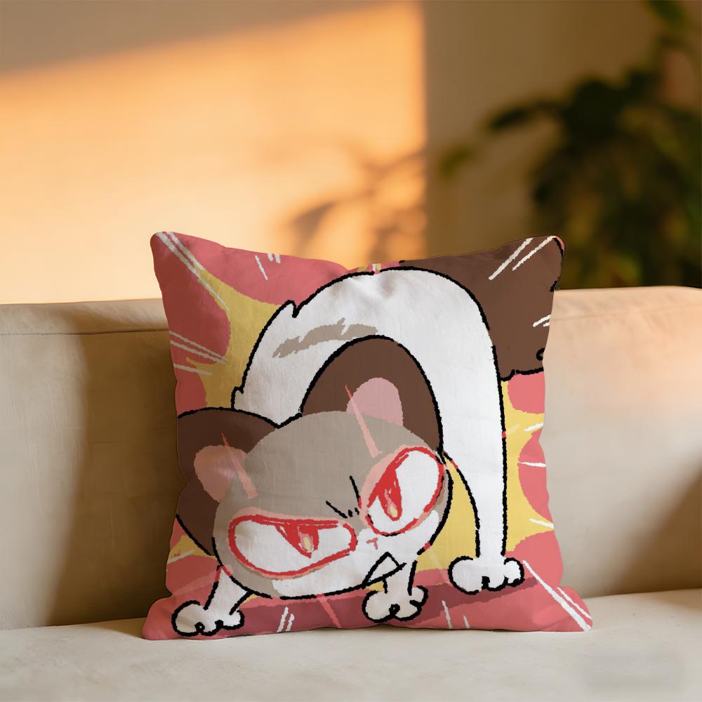 Cute Cat And Dog Cushion Cover Cozy Velvet Throw PillowSoft Warm Cushion For Sofa  Bed