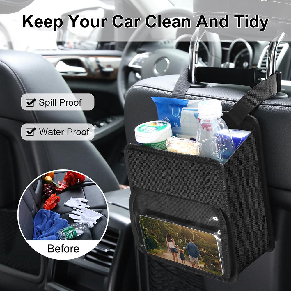 Multifunctional Folding Storage Box Bag Car Rear Seat Garbage Bin Portable Car Back Seat Hook Storage Box