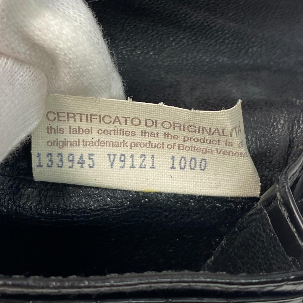 Gebrauchtes BOTTEGAVENETA Kartenetui schwarz Krokodil Herren