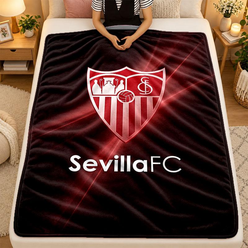 Coperta di Flanella Sevilla FC Calda Morbida Coperta Plaid per Uso Interno Divano Letto Soggiorno