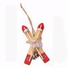 Home Party Decor Ornaments Xmas Christmas Decoration Wooden Sled Wooden Skiing Christmas Pendants