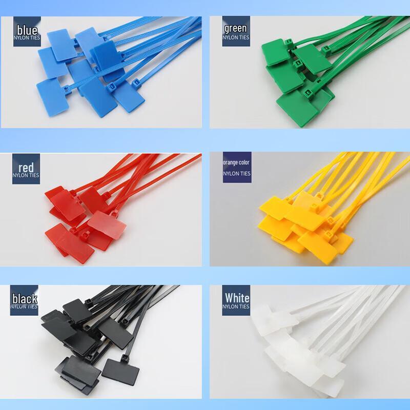 Self-Locking Nylon Cable Ties with ID Tags (50 Pcs)
