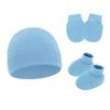 Pure Cotton Newborn Baby Hat Mittens And Booties Set, Spring Infant Cap Gloves Foot Covers For Daily Wear, Home Travel And Cute Style