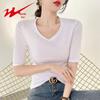 Women's V-Neck Slim Fit Mid-Sleeve T-Shirt
