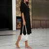 Sequined V-neck Short-sleeved Dress - Summer New Style, Loose Fit, Large Size, Mid-length, Party Black Dress