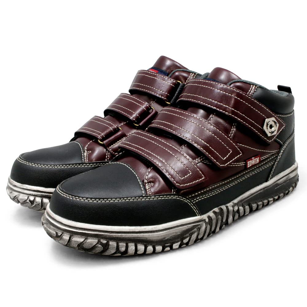 Safety Shoes High Cut Steel Toecap Magic [Edwin] ESM-103 (AZUKI 26.5)
