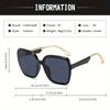 Fashion Square Oversized Sunglasses Women Vintage Big Frame UV400 Protection Classic Shades Ladies Sun Glasses