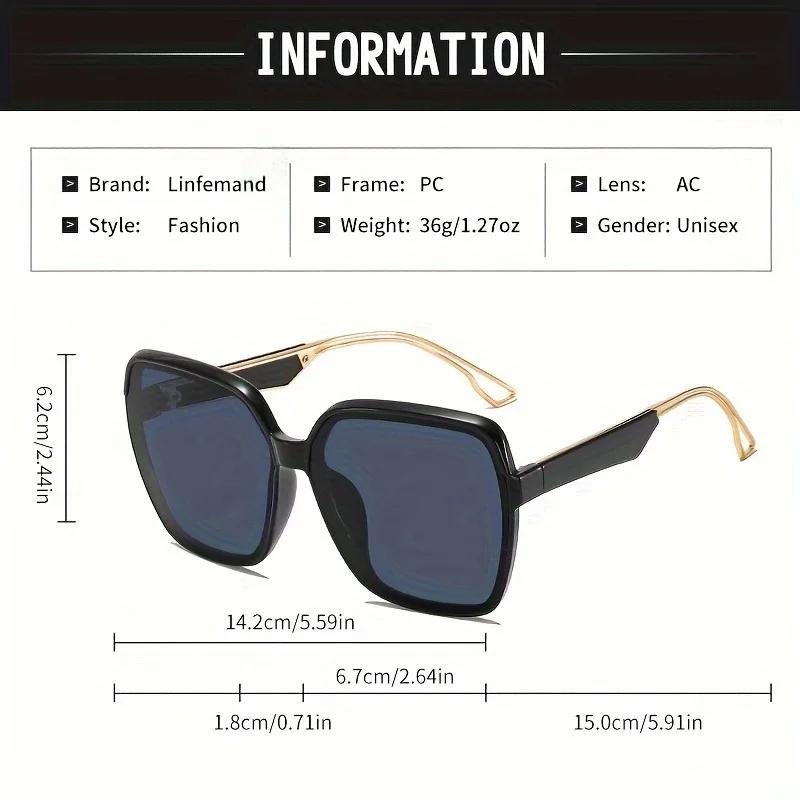 Fashion Square Oversized Sunglasses Women Vintage Big Frame UV400 Protection Classic Shades Ladies Sun Glasses