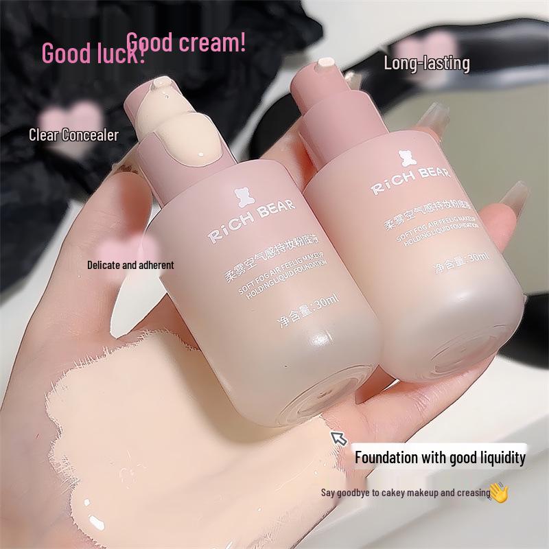 RichBear Matte Long-Lasting Moisturizing Foundation - Non-Cakey, Breathable, Skin-Friendly Base Makeup for Women.