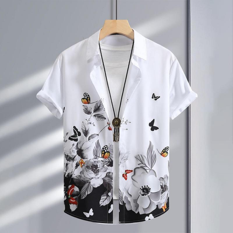 Sommer 3D Graffiti Blossom Gedruckt Shirts Für Männer Kinder Mode Streetwear Langarm T Shirt Unisex Hawaiian Shirts Blusen
