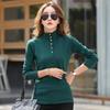Cotton Turtleneck Tee Shirt Spring Femme Korean Long Sleeve T-shirt Button Women Casual Tops De Solid Camisetas Mujer