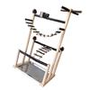 Sturdy Natural Wood Parrot Training Stand With Removable Tray Climbing Ladder Rotating Perch For Large Birds Exercise And Play