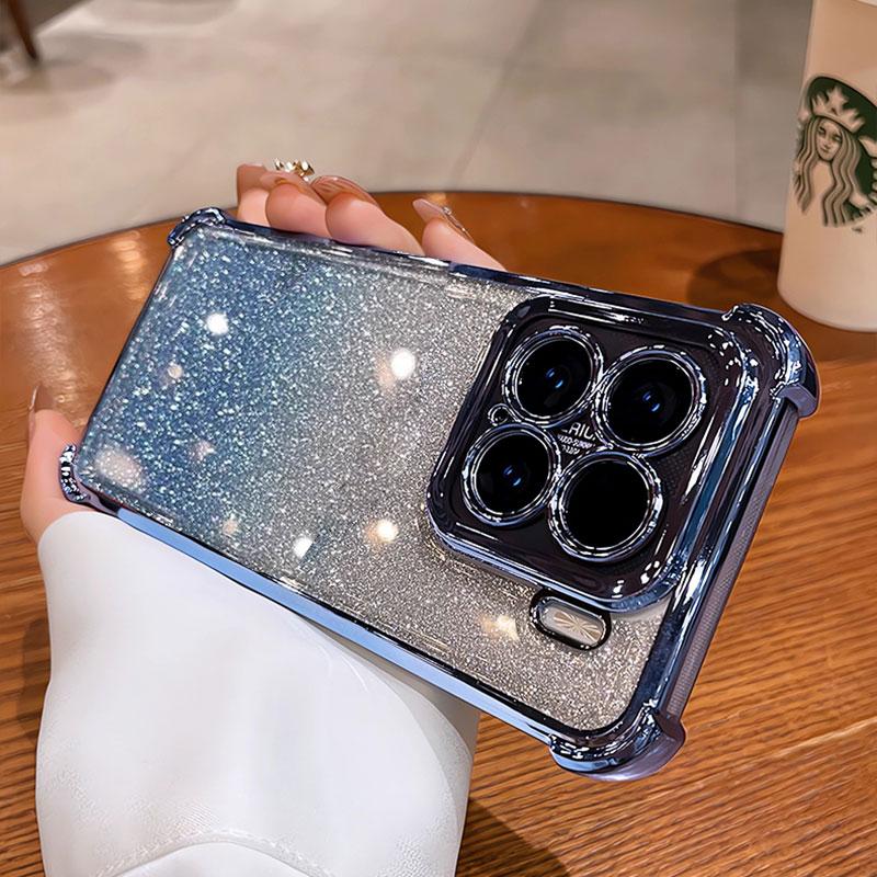 Pouzdro Xiaomi15 Třpytivý Kryt na Telefon Pro Xiaomi 15 14T 13T Redmi Note14 pro POCO X6 X7 pro Zadní Průhledné Luxusní Dámské Pouzdro Mi15