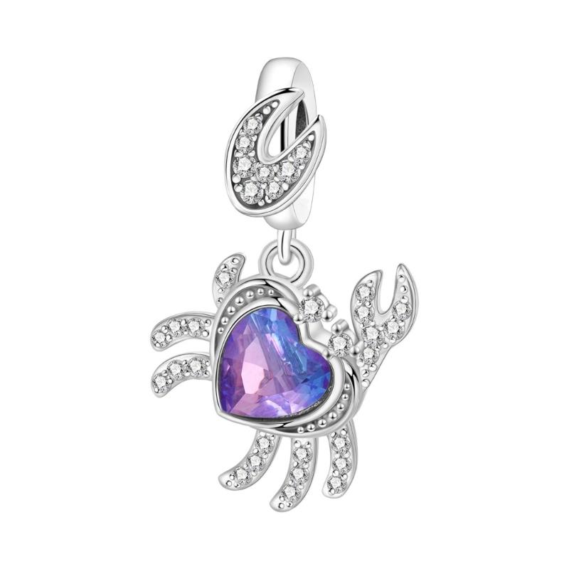Handcrafted Marine Themed Silver Pendant Sea Animal Charm Jewelry Accessories for Bracelets and Necklaces