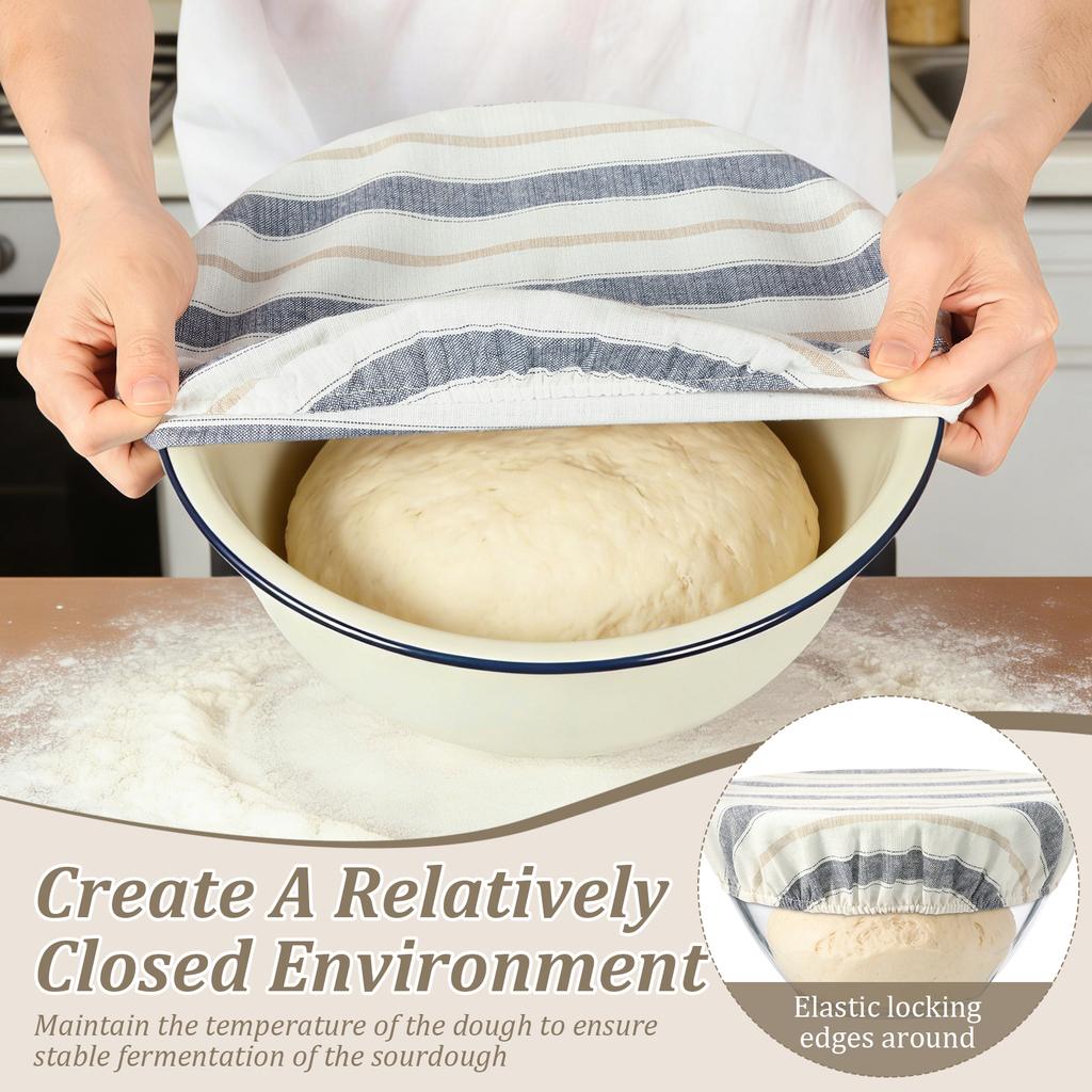 4/2Pcs Cloth Bowl Covers Reusable Elastic Bread Proofing Cover Portable Food Storage Dust Cover Supplies for Picnic Home Baking