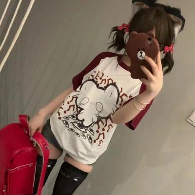 Girls Cute Y2K T-shirts Short Sleeve Party Club Tops Casual Tees For Women's T-shirts