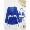 New sexy solid color split bikini tether