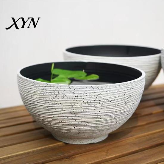 Planter Plant Pot with Drainage, Resin for Indoor Outdoor Lightweight Plants, Medium Flower Pots Patio, Balcony Garden Decor Durable