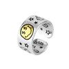 Retro Smile Face Poker Dice Ring For Men Silver Plated Copper New School Punk Gothic Adjustable Ring Unisex Jewelry Accessories
