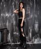 Digeunolusileu Velour See-Through Layered Long Skirt