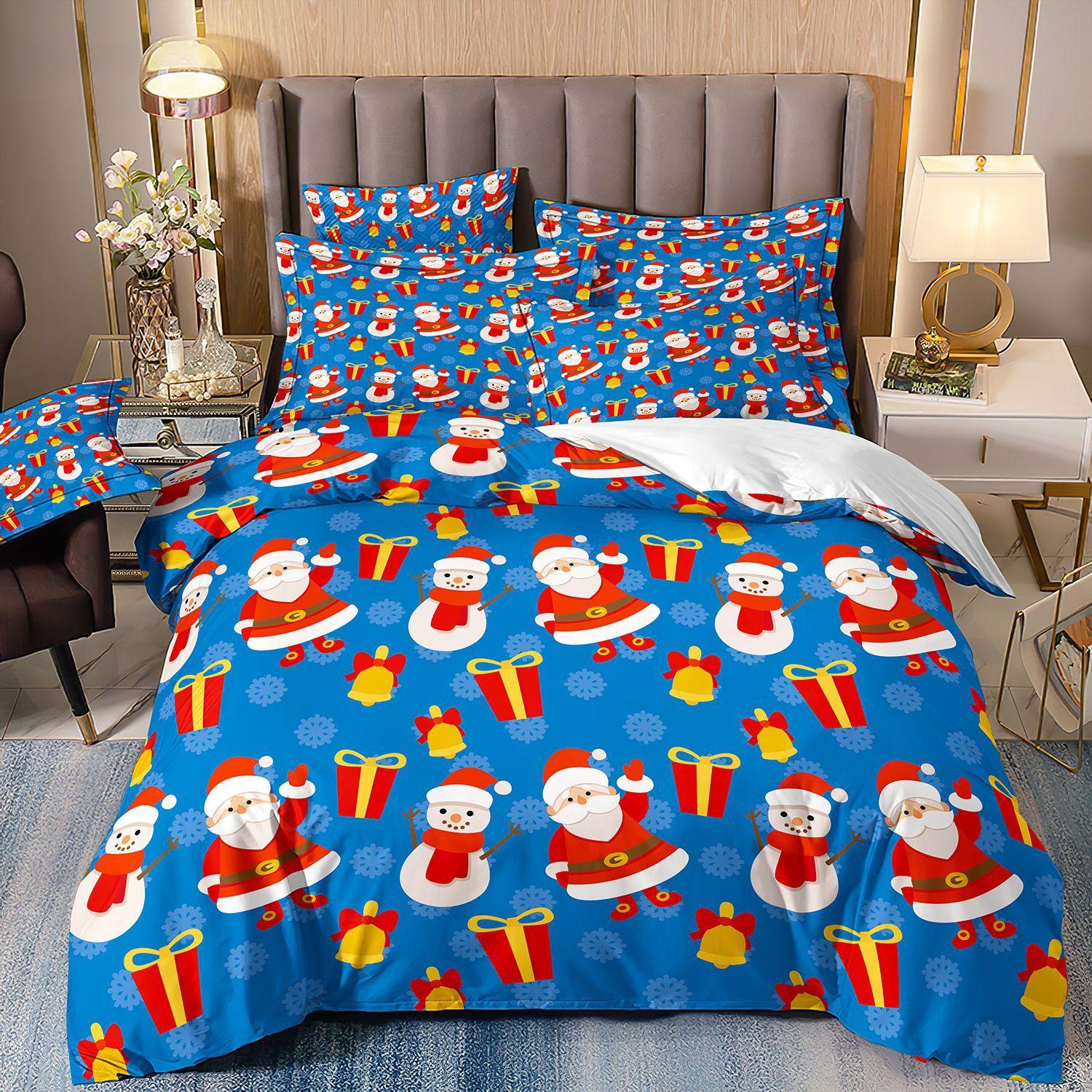 

Christmas 3D Print Santa Claus Children S Gift Bedding Quilt Cover Three-Piece Set cover 70 * 133 and 50 * 75 * 1