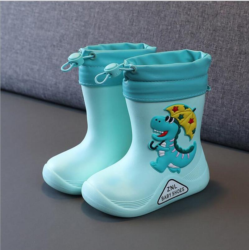 Removable Plush Four Seasons Rain Boots Toddler Waterproof Children Shoes Eva Lightweight Warm Kids Water Shoes