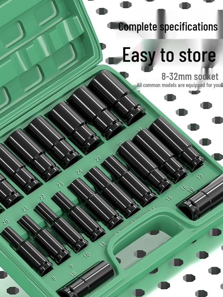 Umfassendes Elektroschrauber-Set mit verlängerten Sechskantstecknüssen – Groß, Mittel, Klein