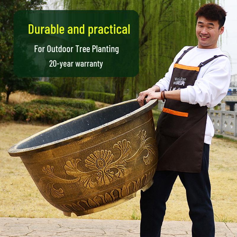 Large Thickened Outdoor Plastic Flower Pot for Trees, Water Lilies, and Lotus Plants