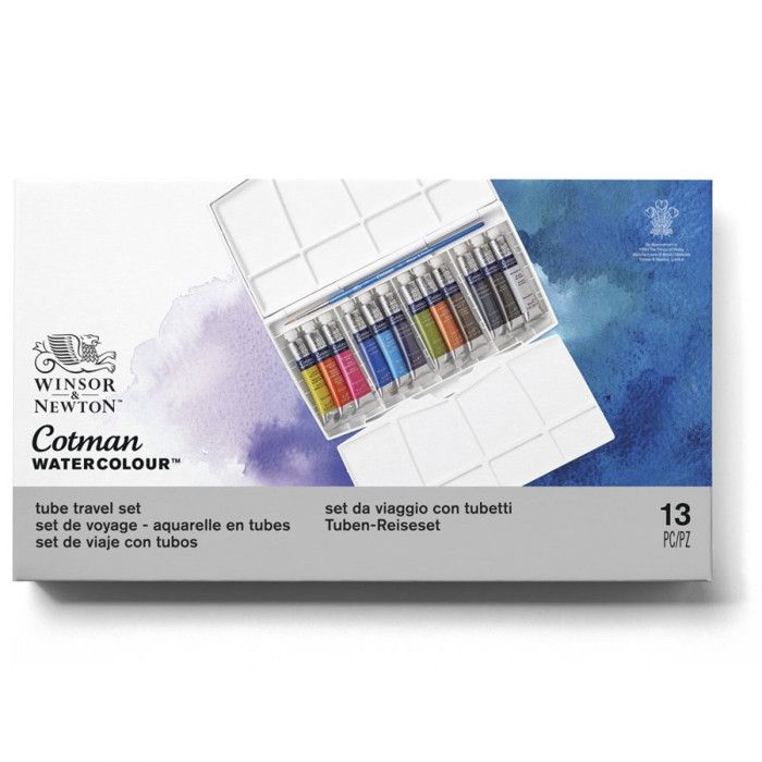 Aquarelle - WINSOR & NEWTON - Painting PLUS - 12 Tubes De 8 Ml - Pinceau Cotman N°3 - Mixte